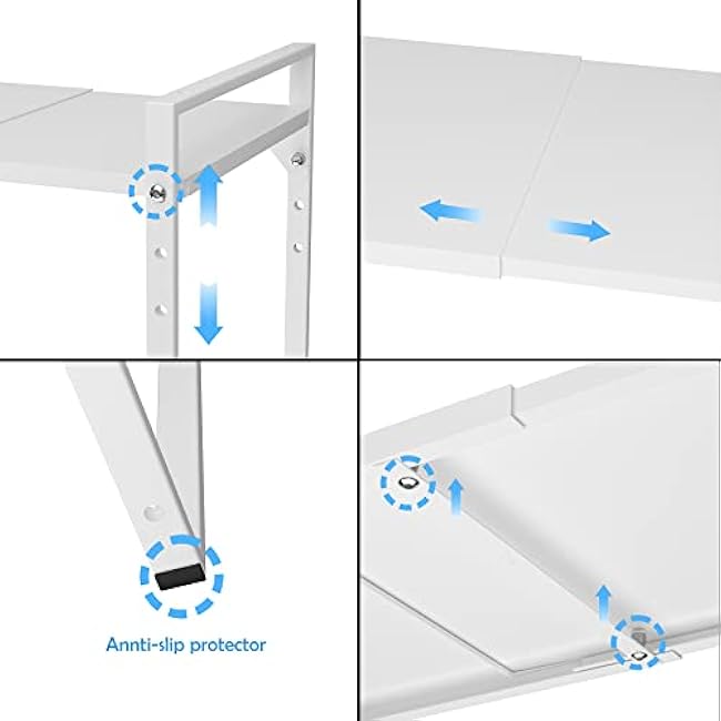 Redrubbit 2 Tier Steel Metal Microwave Oven Rack White