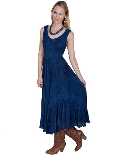 Image of Scully Ash Grey Full Length Lace-Up Front Womens Sleeveless Dress HC118