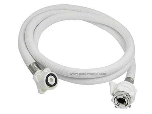 Image of PARDZWORLD 2m Extra Long Washing Machine Inlet Pipe Heavy Duty Flexible PVC Water Inflow Hose with Leak-Proof Tap Connectors for Fully Automatic Top & Front Load Washing Machines (2 Meter)