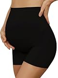 Pepperika High Waist Stretchable Cotton Over The Bump Maternity Boyshorts Pregnancy Panties for Women Shorts Style Brief Underwear for Pregnant Women (Size 4XL Pack of 1) Black