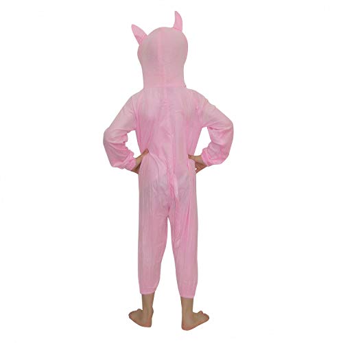 Image of Kaku Fancy Dresses Polyester Pig Farm Animal Costume For Kids - Pink, 5-6 Years | Animal Fancy Dress For Boys & Girls