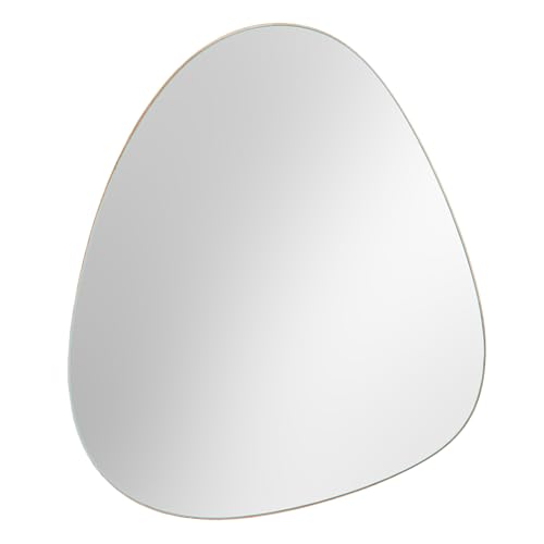 Riess Ambiente Moderner Wandspiegel Noemi 70cm Natur Eiche Massivholz Handmade asymmetrisches Design Spiegel mit Rahmen Badezimmer Flur einfache Montage