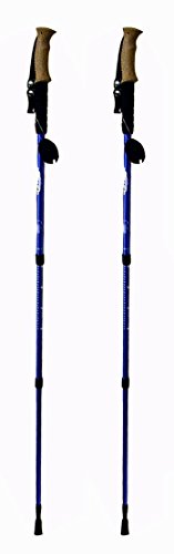 Hikker Poles HP-5 and BT409 are Both Anti-Shock Hiking Pole, 2-Pack, Anti Shock Hiking/Walking/Trekking Trail Poles - 1 Pair with Compass & Thermometer, BT409 Comes with a Flashlight