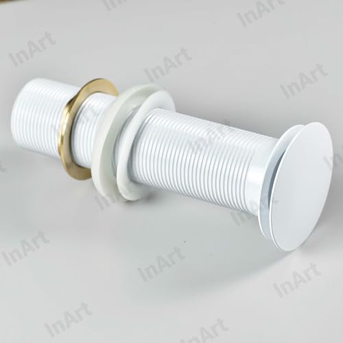 Image of InArt Brass Full Threaded Pop Up Waste Coupling 32 MM (7 inch, White Glossy) | Fits All Major Wash Basins (White 3)