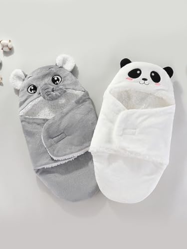 Image of Swaddles for Newborns,Personalized Baby Sleep Sack,Infant Cute Plush Receiving Blanket 0-6 Months for Girl Boy (White Panda)
