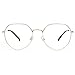 Gechiqno Irregular Blue Light Blocking Glasses for Women Man Clear Lens Metal Optical Frames Computer Eyeglasses Non Prescription Reading Eyewear Anti Eyestrain Gift for Nerds Hipsters（Gold）