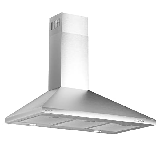 SOONYE 36 inch Stainless Steel Wall Mount Range Hood, 600 CFM Ducted/Ductless Convertible,Kitchen Vent Hood with 3 Speed Controls, 5-Layer Aluminum Filters, 2 LED Lights