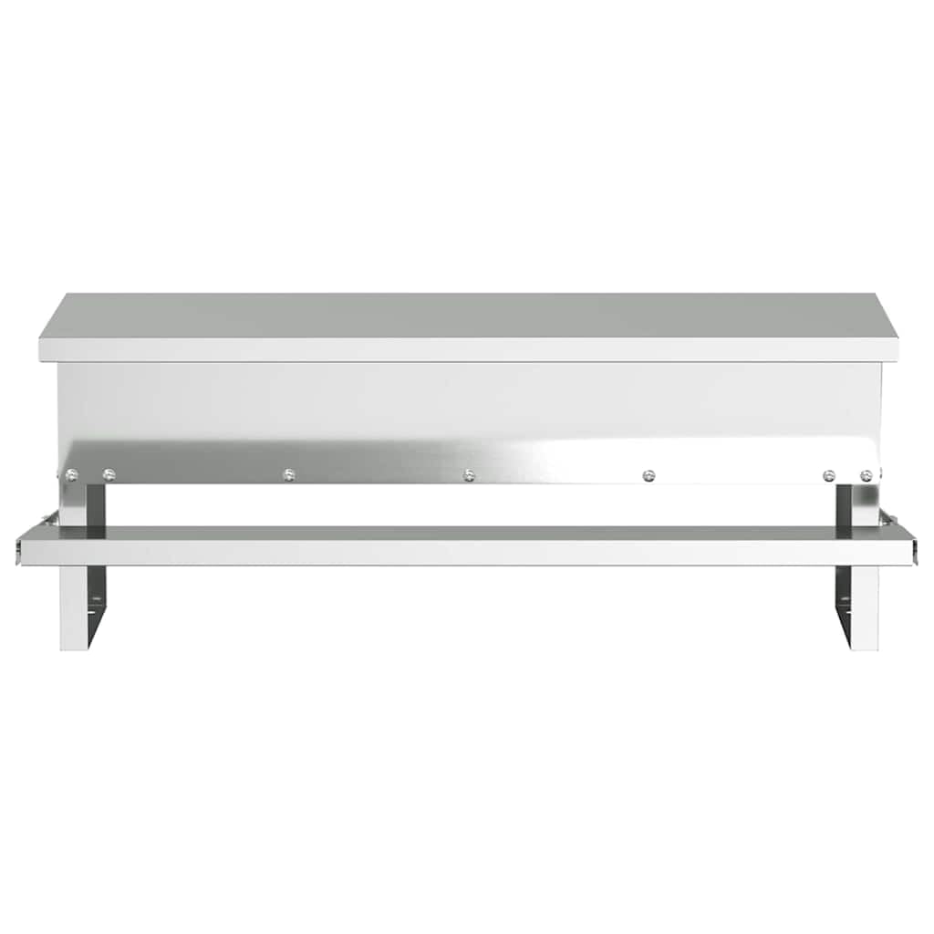 Comedero para gallinas de acero galvanizado, 48,5 x 39,5 x 19 cm, capacidad de 5 kg, comedero para interior y exterior, resistente a la intemperie, resistente al agua, porciones automáticas