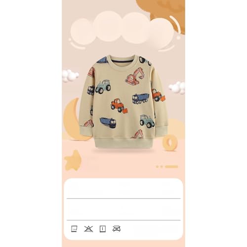 Toddler Boys Truck Sweatshirts Cotton Crewneck Long Sleeve Pullover T Shirt 1 to 8 Years Comfort Fall Tops Tees2