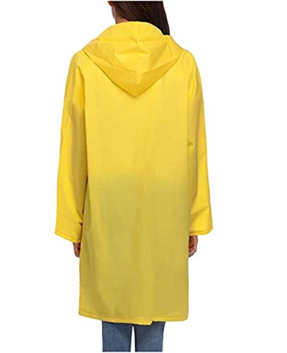 Voarge Eva Regenjacke Regenmantel für Erwachsene, für Damen und Herren Regenbekleidung Regencape Regenjacke Wasserdicht für Wandern Radfahren (M, Gelb)
