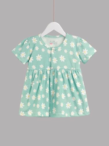 Image of HELLCAT 100% Cotton Baby Frock Dress for Girls - Pack of 3, Soft & Trendy, Short Sleeve
