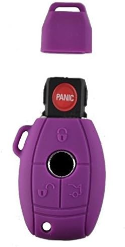deAutoKey Silicone Smart Key FOB Cover for Mercedes-Benz C, Cl, CLK Case Fits Many Models (Purple)