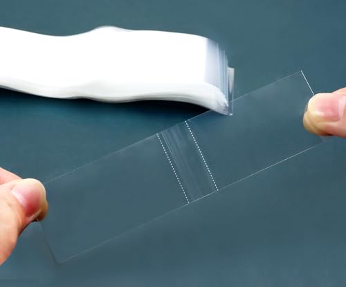 Image of ONLYKXY 80pcs Clear Heat Shrink Wrap Film 4.5x1inch Perforated Shrink Seal Bands Plastic Heat Shrink Bands Cap Seal for Jars Bottles Mouth Shrink Bag Container Shrinkable Test Tube