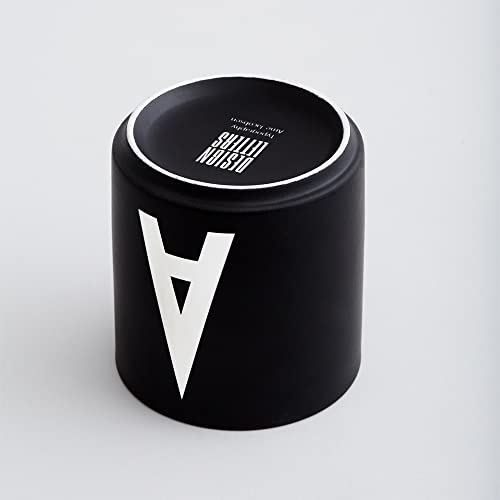 Design Letters Tasse mit Buchstaben M – Schwarzer Kaffeebecher aus Porzellan ohne Henkel, 250 ml… – Ansicht 4