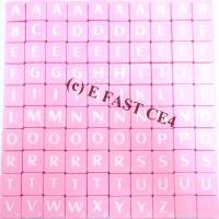 Full Set of Scrabble Tiles by E Fast CE4 (100 tiles) - Pink Plastic Tiles - Replacement, Crafts, Scrapbooking, Jewellery by E FAST CE4