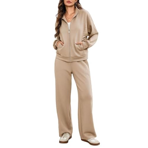 Totatuit Womens 2 pieces Sweatsuit Sets Zip Up Tracksuit Lounge Outfits
