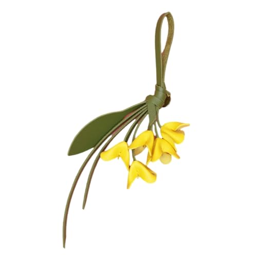 Elegant PU Keychain Charm Realistic Osmanthus Floral Design Lightweight