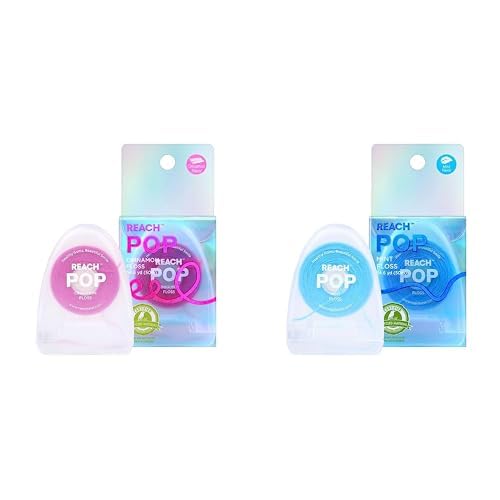 REACH POP Dental Floss Cinnamon & Mint Bundle | Vegan Wax & PFAS-Free | Durable & Shred Resistant | Slides Smoothly & Easily | Effective Plaque Removal