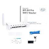 Banana Pi BPI R4 Pro WiFi 7 Router OpenWrt Complete Assembly Package, MT7988A CPU 4GB DDR4 RAM 2.5G Ethernet Port 2X 10G SFP+/RJ45 Supporta 4G/5G, con modulo WiFi NIC-BE14 (Kit1, 4GB)