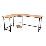 FROSAB L-Shaped Desktop Computer Desk Beech Wood Color