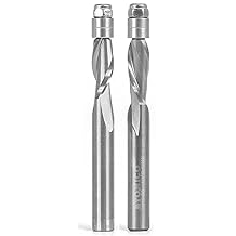 YONICO Solid Carbide Flush Trim Router Bit Spiral 2 Bit 1/4-Inch X 5/8-Inch Set 1/4-Inch Shank 14222q