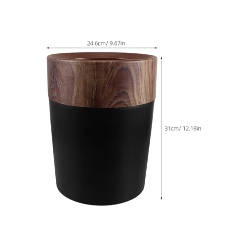 Caneca de basura plástica con diseño madera 14L miniatura 2