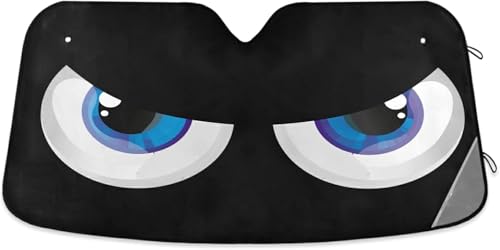 Zuooiec Windshield Sun Shade 2025 Car Accessories 100% Blackout Car Front Windsow Shades Umbrella Automotive Sun Visor Block Heat Insulation Protection (Black)