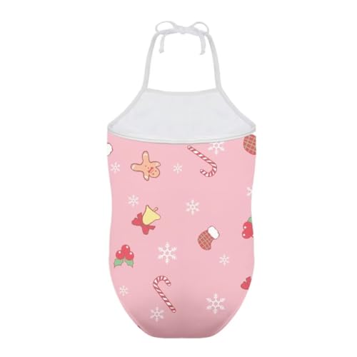 Image of Christmas Kids One-Piece Halter Swimsuits Beach Swimwear Bathing Suit for 3-10 Years Girls