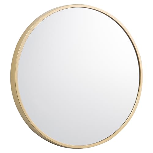 Image of RIZIK STORE Iron Metal Decorative Round Wall Mirror with Hook - HD Clear Glass, Wall Mounted for Bedroom, Living Room, Wash Basin, Vanity, Makeup & Bathroom