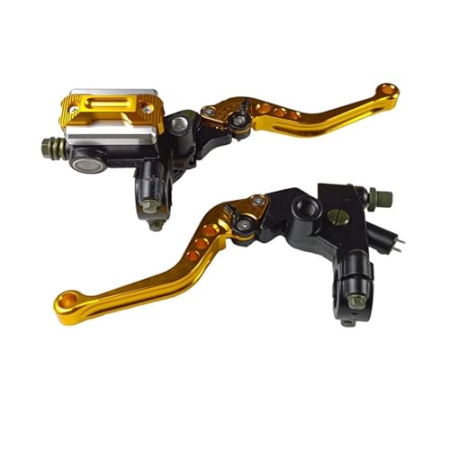 Levier d'embrayage moto 22mm jaune avec ligne de câble de frein tambour maître-cylindre