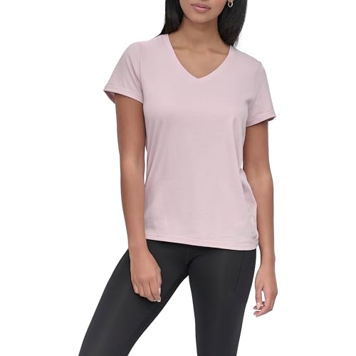 T-shirt col en V DKNY coupe ajustée et manches courtes premium
