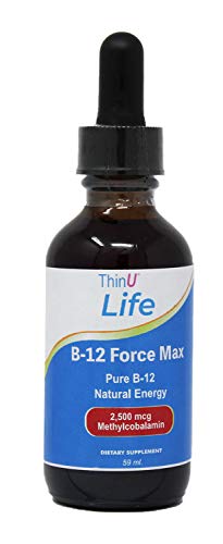 B-12 Force Max, 2,500 Mcg Pure Methylcobalamin, Sublingual Drops, Energy Super Boost, Metabolism, Non-Gmo, Red Blood Cell & Nervous System Support, Reduce Fatigue, Weight Loss, #TOP19
