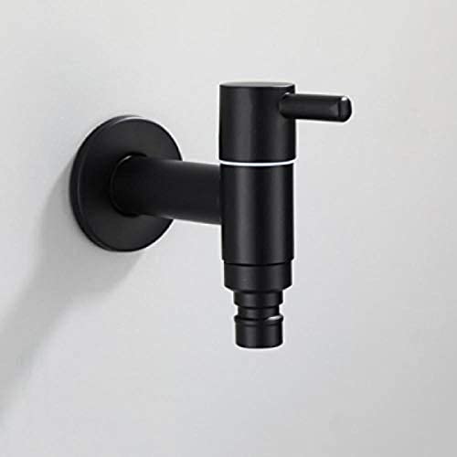 Grifo montado en la pared del grifo del jardín al aire libre de la lavadora del negro del acero inoxidable 304 Cover