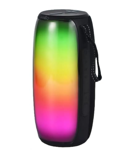 IMENSO Pulse 4, 16 W Auto Vibrant RGB LED tragbar wasserdicht TWS Pairing Wireless Bluetooth 5.2 Verbesserter Lautsprecher 5 Stunden Spielzeit, Freisprechen, Party-Lautsprecher (schwarz)
