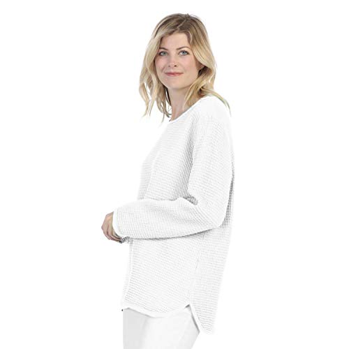 Focus Waffle Long Sleeve Cotton Top - C691