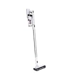 SEVERIN 2-in-1 Stiel- und Handstaubsauger, Akku Staubsauger mit bis zu 40 Min. Laufzeit, kabelloser Staubsauger mit High-Speed Elektrobürste mit LED Beleuchtung, weiß/rot, HV 7152