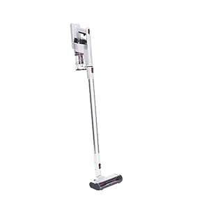 SEVERIN 2-in-1 Stiel- und Handstaubsauger, Akku Staubsauger mit bis zu 40 Min. Laufzeit, kabelloser Staubsauger mit High-Speed Elektrobürste mit LED Beleuchtung, weiß/rot, HV 7152