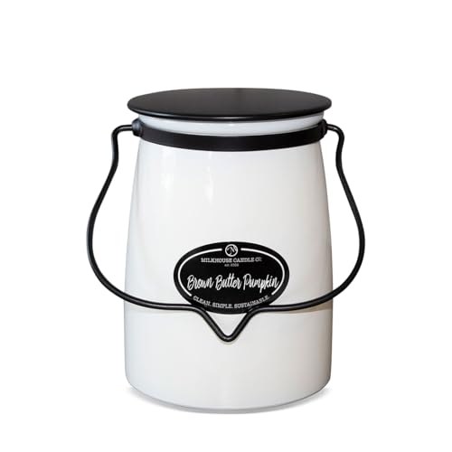 Milkhouse Candle Company - Brown Butter Pumpkin - Creamery Collection - 22oz Single Cotton Wick Soy Candles with Beeswax - Long Burn Time, Made in The USA - Non Toxic, Premium Scented Candles