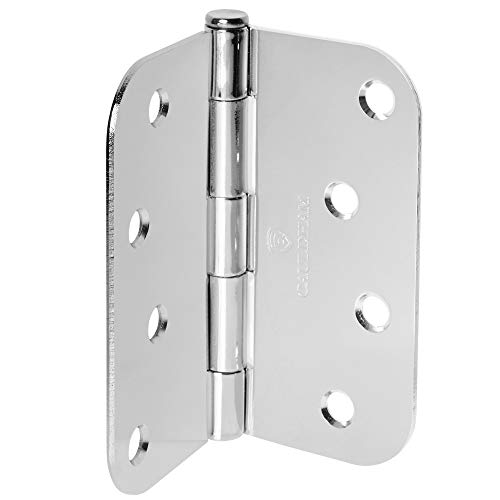 Cauldham (12 Pack) Heavy-Duty 4" Interior Door Hinges With 5/8" Radius Corners - Polished Chrome #TOP3