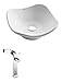 Kraus C-KCV-135-15100CH White Tulip Ceramic Sink and Typhon Faucet Chrome