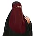BXT Women Saudi Niqab Islamic Muslim Face Veil Plain Color Mask Stretchy Scarf Arabian Iranian Shawl Mosque Headwrap Eid Ramadan Headpiece Praying Worship Costume Accessories