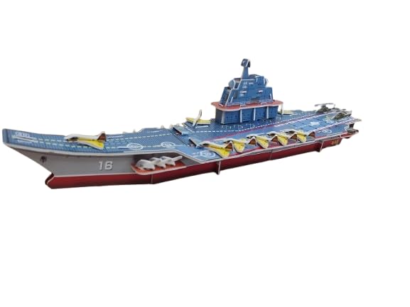 3D DIY Building Puzzle, Aircraft Carrier, Ship, Naval Ship Model.
