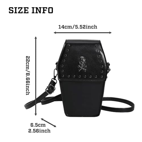 Image of Goth Purse Coffin Halloween Purses Clutch Shoulder Bag Small Crossbody Bag Spooky Horror Cute Wallet