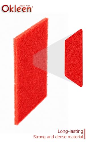 Image of Scour Pads. Made in Europe. 12 Pack, Red, 4 x 6 Inch Odorless General Purposes Scouring Scrubbers for Cleaning Dishes, Cutlery & Kitchen Stuff, Garage & Garden Tools, Grills & Outdoor Things