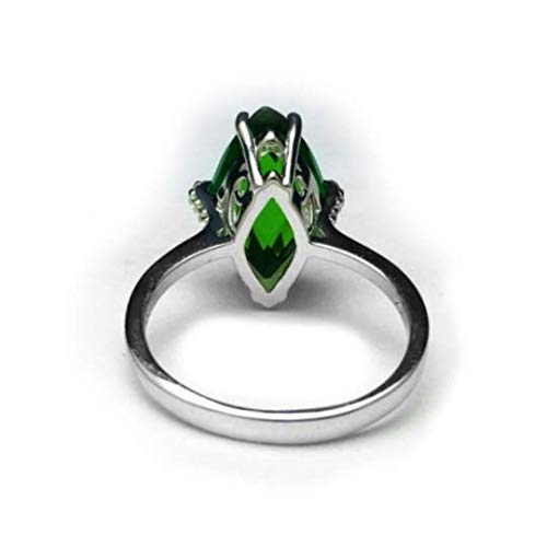 R6497 Fancy Cut Green Helenite Marquise Shape Sterling Silver Mordorn Ring2