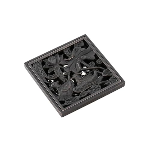 Drain de douche carré noir DL06B en laiton avec attrape-cheveux - 2