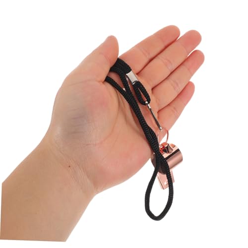Silbatos para árbitro acero inoxidable rosa oro 6 piezas con cordón miniatura 4
