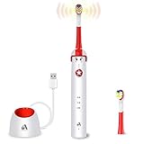 Proalpha Elektrische Zahnbürste Putzen Sie Ihre Zähne wie beim Zahnarzt Schallzahnbürste Eine Aufladung von 4 Stunden hält Min 30 Tage 5 Reinigungs-Modi 2 Minuten Time