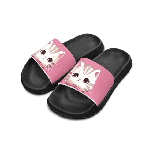 Kid Girls Slides Sandals For Kid Child Slippers Lightweight Non-slip Open Toe Comfy Shower Beach Funny Slide Sandals