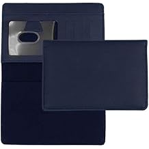 Blue Textured Leather Checkbook Cover for Top Stub Personal Checks